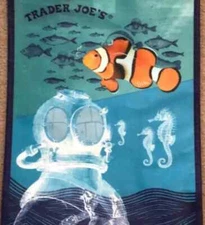 Trader Joe's Market Reusable Bag Ocean Clown Fish Tote Grocery Shopper