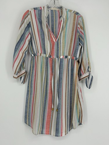 Abito Camicia Donna Hint of Blush Multicolore Righe Maniche Lunghe Taglia S - Foto 3 di 10
