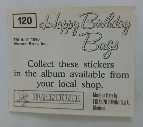 1990 Panini Happy Birthday Bugs (Pick Your Sticker) - Picture 177 of 343