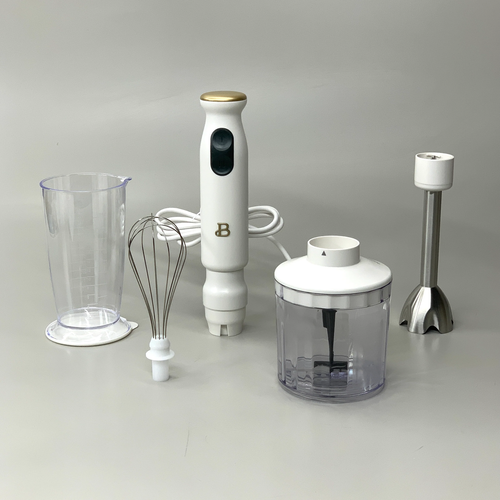 BEAUTIFUL 4-PEICE Hand Blender 2 Speeds with Attachments White by Drew Barrymore - Afbeelding 1 van 17