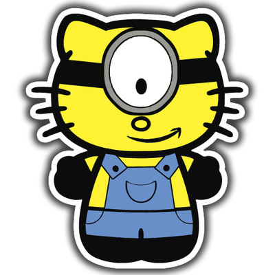 eri kitty minion Hello Kitty minion sticker 100 x 120mm jdm euro | eBay