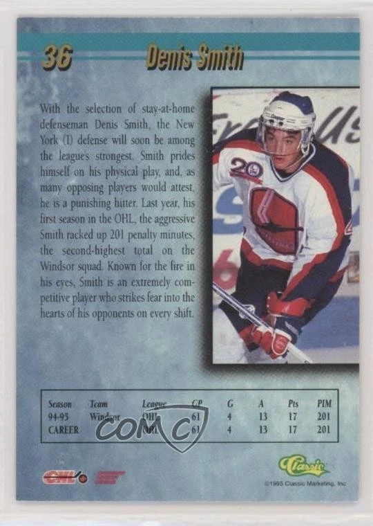 1995 Classic Draft Gold Denis Smith #36 - Image 2 of 2