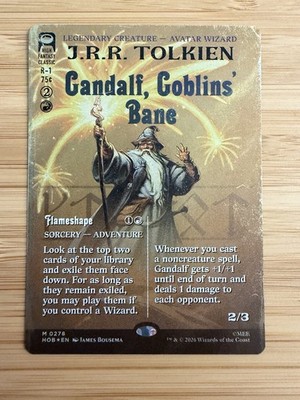MTG   The Hobbit   Gandalf, Goblin's Bane Borderless Surge Foil - Mythic 0278