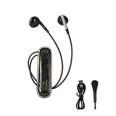 Voice Amplification Bluetooth Earpiece 48dB Gain 8 Volume 20H Battery Clip FT-10