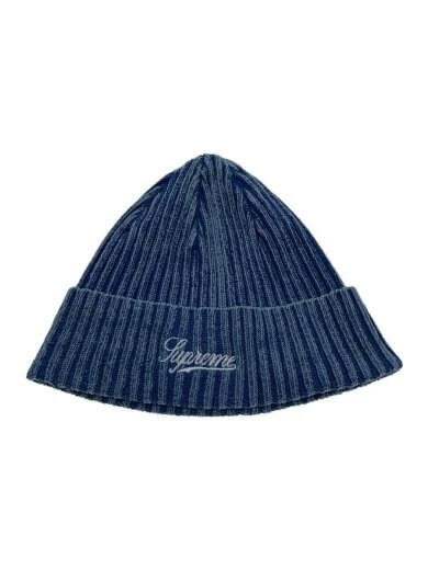 Bonnet tricot côtelé blanchi suprême coton bleu sans homme AEm04