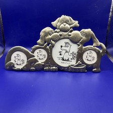 Silver Tone Metal Dog Photo Frame Holds 4 Photos Dog Lover