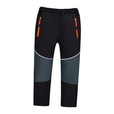 Boys Girls Softshell Skiing Snow Hiking Pants Fleece Lined 14 25009-black Gray
