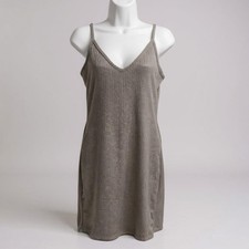 Fashion Nova Ribbed Knit Slip Dress Women’s Size Large – Casual Gray Dress