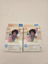 Lot Of 2 HP Sprocket Zink Photo Paper 2x3" for Sprocket Photo Printers 50 Sheets