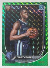 Cedric Coward 2025-26 Bowman #BCV-11 Chrome Green Geometric Refractor /99 RC KG