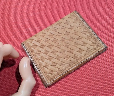 Sergio Leather  Collection Card Case Embossed Texture New Old Stock Unused