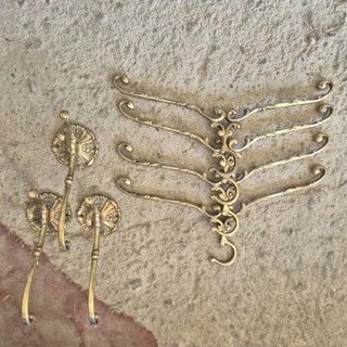 4x Brass Coat Hangers 4x Coat Hangers