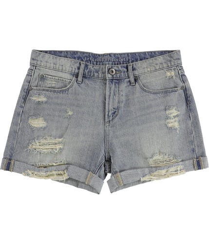 Articles of Society Womens Distressed Casual Denim Shorts, Blue, 30