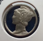 1944 Mercury Dime - Cut Out Background - Old US 90% Silver Coin  - #B