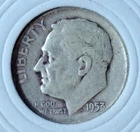 1953 D ROOSEVELT DIME - 90% SILVER - MELT VALUE $ 5.70 each - BCDR 11