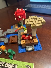 LEGO Minecraft 21129, The Mushroom Island, Complete Set w/ Manual (No Box)