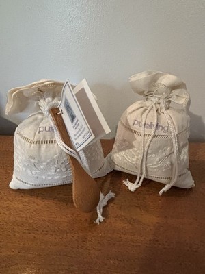 NOS Sealed Lot 2 Perlier Honey Milk Oatmeal Relaxing Sea Salts Linen Bag Scoop