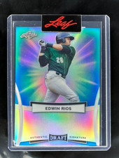 EDWIN RIOS 2017 LEAF DRAFT HOLO SSSP 1/1 UNSIGNED PROOF SEALED