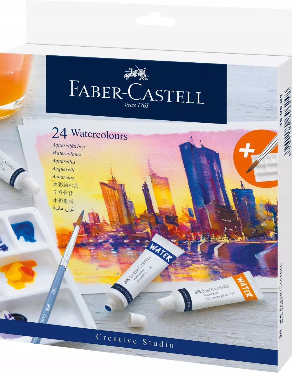 8901180696248 Farby akwarelowe CS w tubkach 24 kolory Faber Castell 8890₽