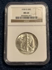 1939-D  Walking Liberty Silver Half Dollar NGC MS64