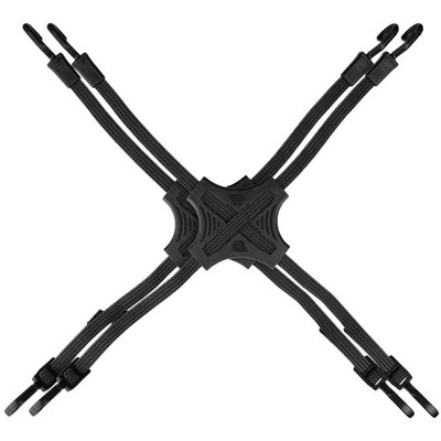 Tack Strap   4-Way Flat Bungee Cord with Rubber Pad Grip, Non-Slip Tie Down S...