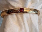 Vintage Sterling Silver Baby Ring Red Birthstone January Garnet Toe Size ~1–