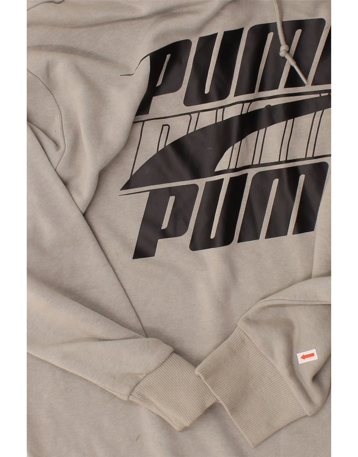 OFF WHITE Felpa con cappuccio uomo PUMA grafica maglione medio bianco sporco cotone BT07