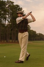 Vintage Polo Ralph Lauren Cuffed Chino Wide Leg Pleated Golf Khaki Pants 36x31