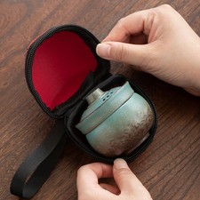 Portable Miniature Camping Tea Set Unbreakable Ceramic Solo Cup Travel Case UK