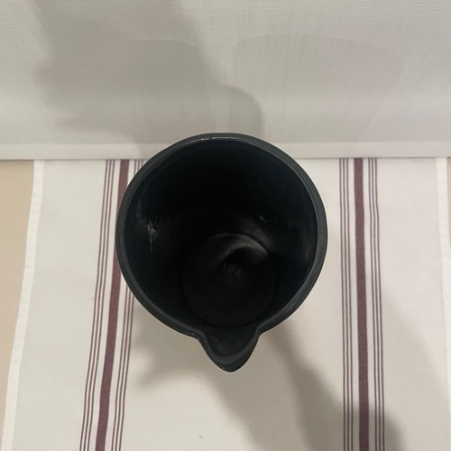 Fringe Studio Slate Grey Blue Tan Ceramic Stoneware Pitcher Vase 10” Tall - Picture 4 of 5