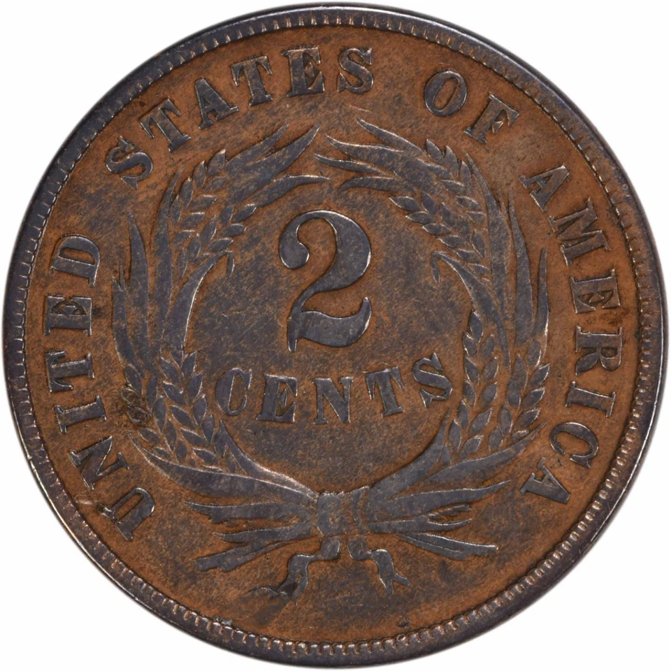 1870 Two Cent Piece VF Uncertified #945 - Image 2 of 2