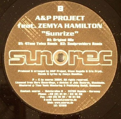 A&P Project - Sunrize - German 12'' Vinyl - 2004 - Sunrec