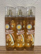Lot Of 3 Bath  Body Works Golden Sunflower Fine Fragrance Body Mist 8 fl oz