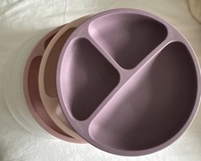 WeeSprout 3 SUCTION PLATES w LIDS for Babies  Toddlers - 100 Silicone