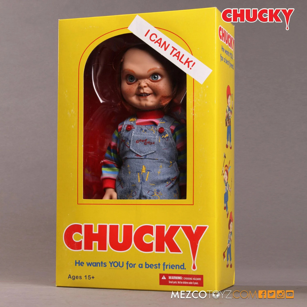 Poupée Sonore Mezco Toys Chucky Sneering de 38cm pour Collectionneurs