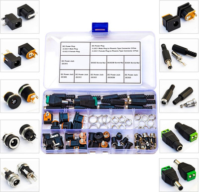 DC Power Jack Connector Assorted Kit, 5.5 X 2.1Mm DC Power Supply Jack Socket Ma