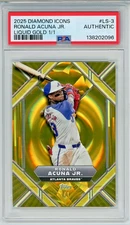 2025 TOPPS DIAMOND ICONS LIQUID SILVER GOLD OF RONALD ACUNA JR 1/1!  PSA AUTH!