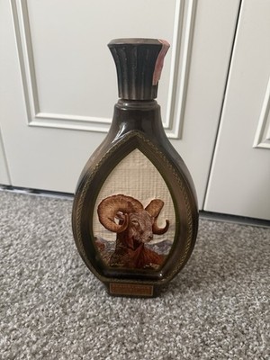 Vintage 1976 Jim Beam Bottle Ram Kentucky Bourbon Whiskey Empty