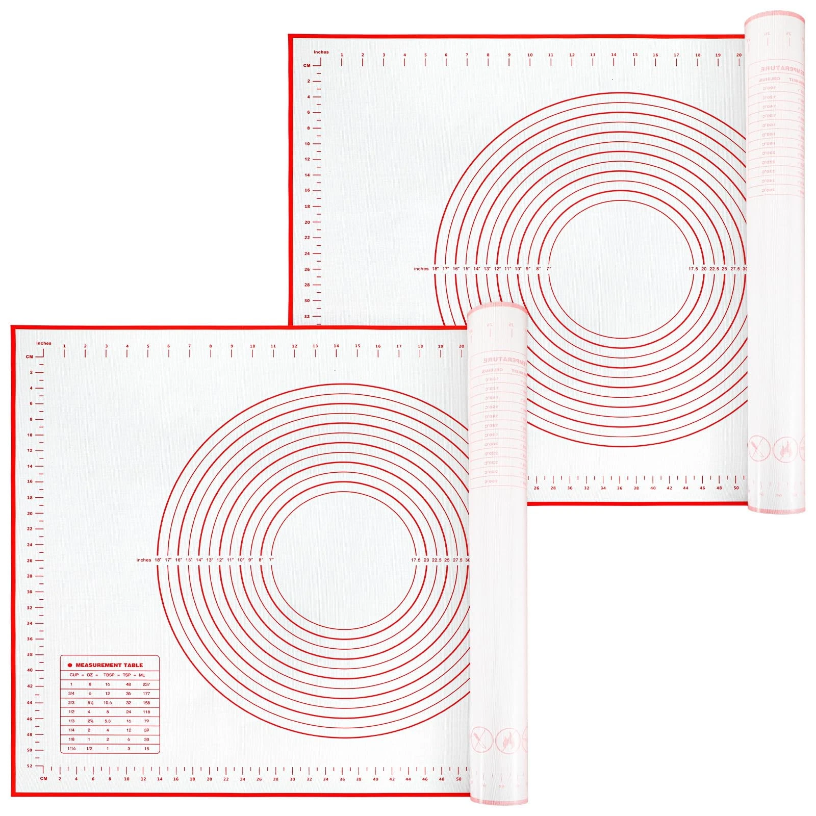 2 Pcs 32x24" Extra Large Dough Mat Silicone Baking Mats for Rolling Pastry Kn...