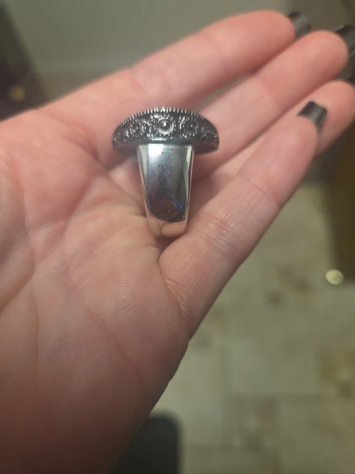 Lia Sophia Silver Tone Ring Round Purple Pink White Gems - Image 2 of 4