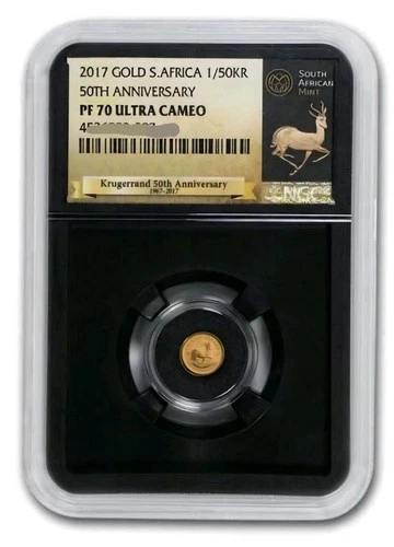 2017 Gold South Africa Krugerrand  1/50oz  50th Anniversary NGC PF70 Ultra Cameo