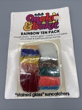 Vintage MAKIT BAKIT Rainbow Ten Pack Stained Glass Crystals NEW SEALED