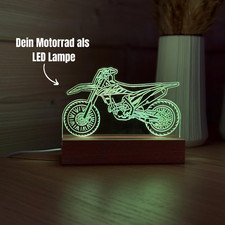 Motorrad Deko Lampe personalisiert - Geschenk für Motorradfahrer, Biker