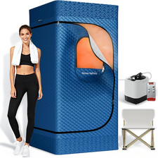 Portable Home Sauna with Steamer, Timer, Folding Chair  Dual Zippers