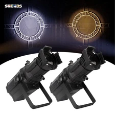 2PCS 250W LEKO Profile Spotlight Warm+Cool White Lights For Stage Wedding Party