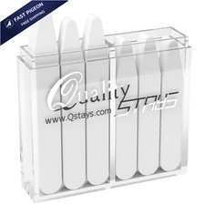 60 Plastic Collar Stays for Men's Dress Shirts 2", 2.25", 2.5", 2.75", White