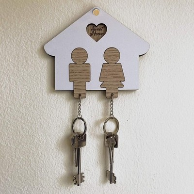 MP Creative SRL Wooden House Shaped Keyring - Perfect Ge...