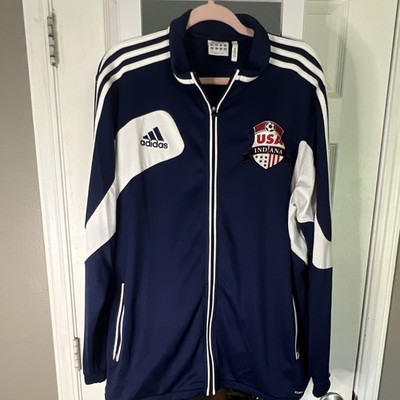adidas ClimaCool Men's XL Track Jacket Full-Zip Pockets Colorblock USA Soccer