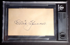 TRIS SPEAKER SIGNED INDEX CARD BECKETT GRADE 9 MINT CERTIFIED AUTOGRAPH BASEBALL