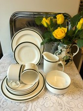 Vintage Royal Doulton China 10 Piece Tea Set/Compatible'Oxford Green'See Details